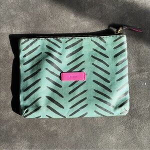 Fossil Canvas Zip Pouch Cosmetic Bag Pink Interior